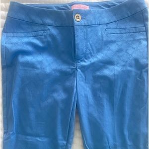Lillly Pulitzer Kelly Skinny Textured Ankle Pants. Blue. Size 2 NWT